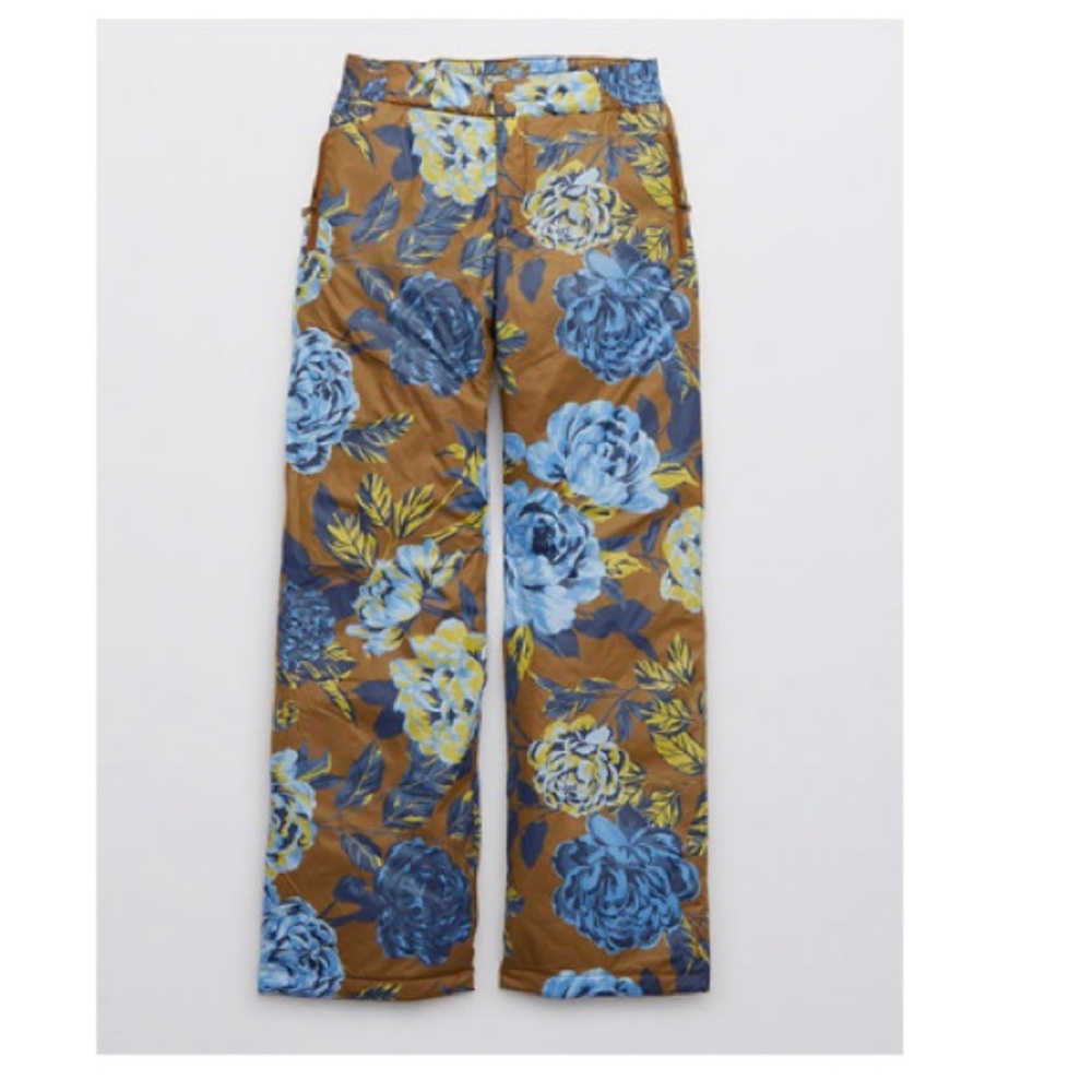 WINTER NWT Aerie Offline Floral Chillside Snow Pants size L - Picture 2 of 3